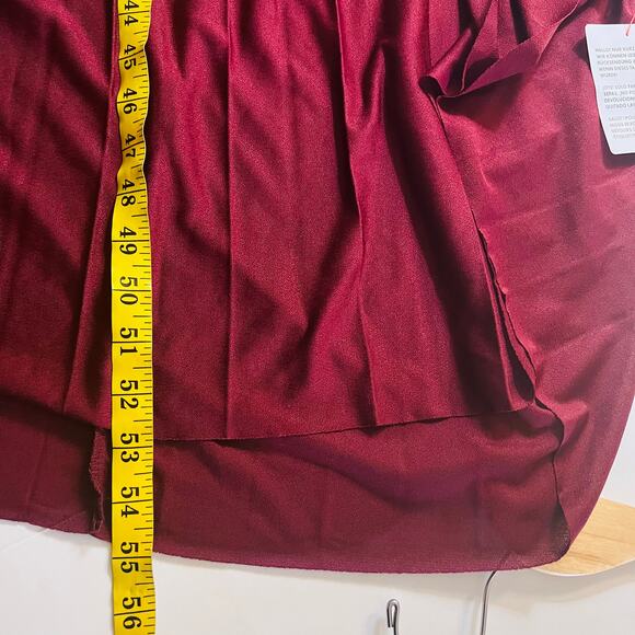 ASOS Draped Neck Off Shoulder Pleated Maxi Dress Size 10 Burgundy NEW - Picture 10 of 11